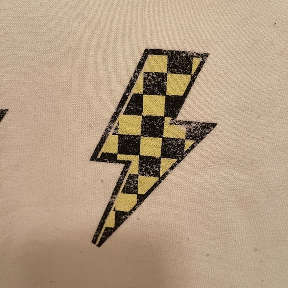 AC/DC Cropped Grayson Threads Crewneck Sweatshirt XL Rolled hem lightning bolts - Picture 6 of 8